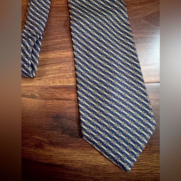 BROOKS Basics Blue and Gold Tie with Elegant Stripes - Picture 6 of 8